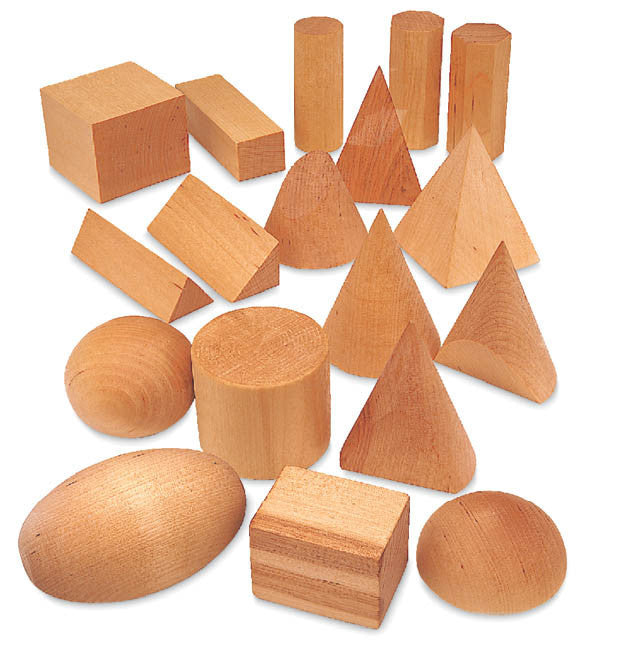 Hardwood Geometric Solids - Set of 19