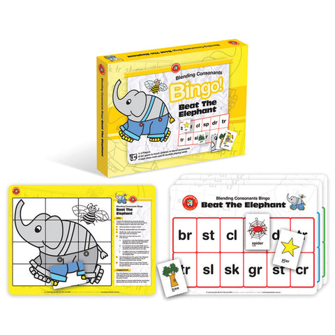 Animal Phonics Game - Beat The Elephant Blends & Digraphs