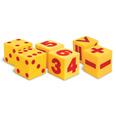 Giant Soft Foam Cubes - Dots, Numerals and Operations Set