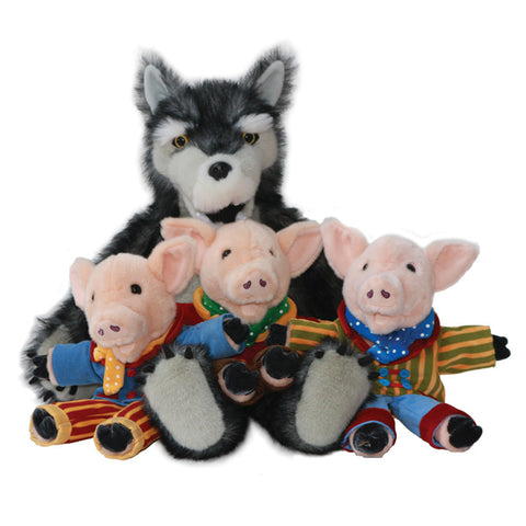 Large Wolf And 3 Pigs Giant Story Set
