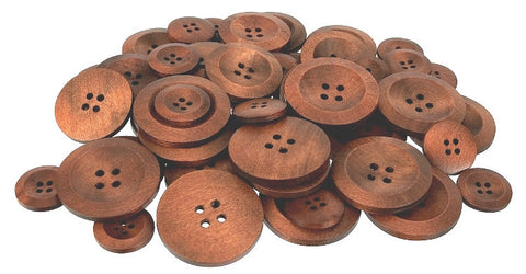 Assorted Stained Wooden Buttons