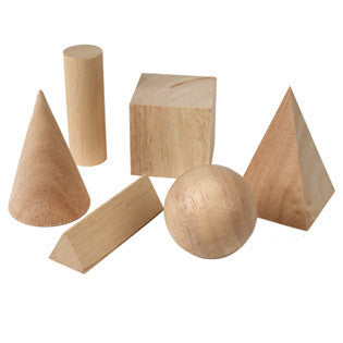 Hardwood Geometric Solids - Set Of 6